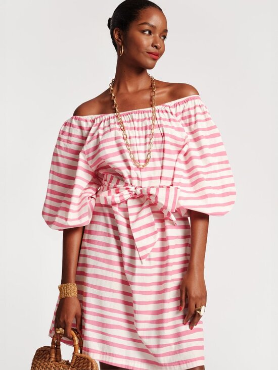 Bliss Mini Painterly Stripe Pink White